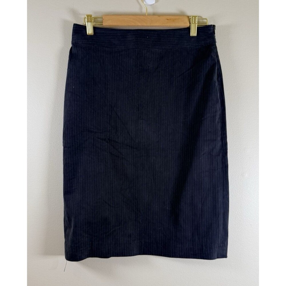 GAP Blue Pinstripe Twill Pencil Skirt with Zip Closure - Size 4